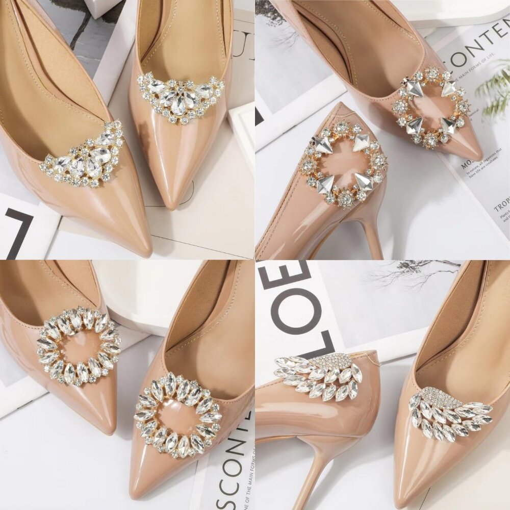 14 Pcs Rhinestone Bow Shoe Clips Shoe Buckle Classic Decorative Bow Clips For Sh - Picture 5 of 7